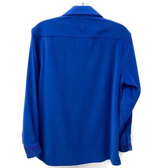 Christine Alexander Cobalt Bedazzled Blouse - Picture 2 of 2